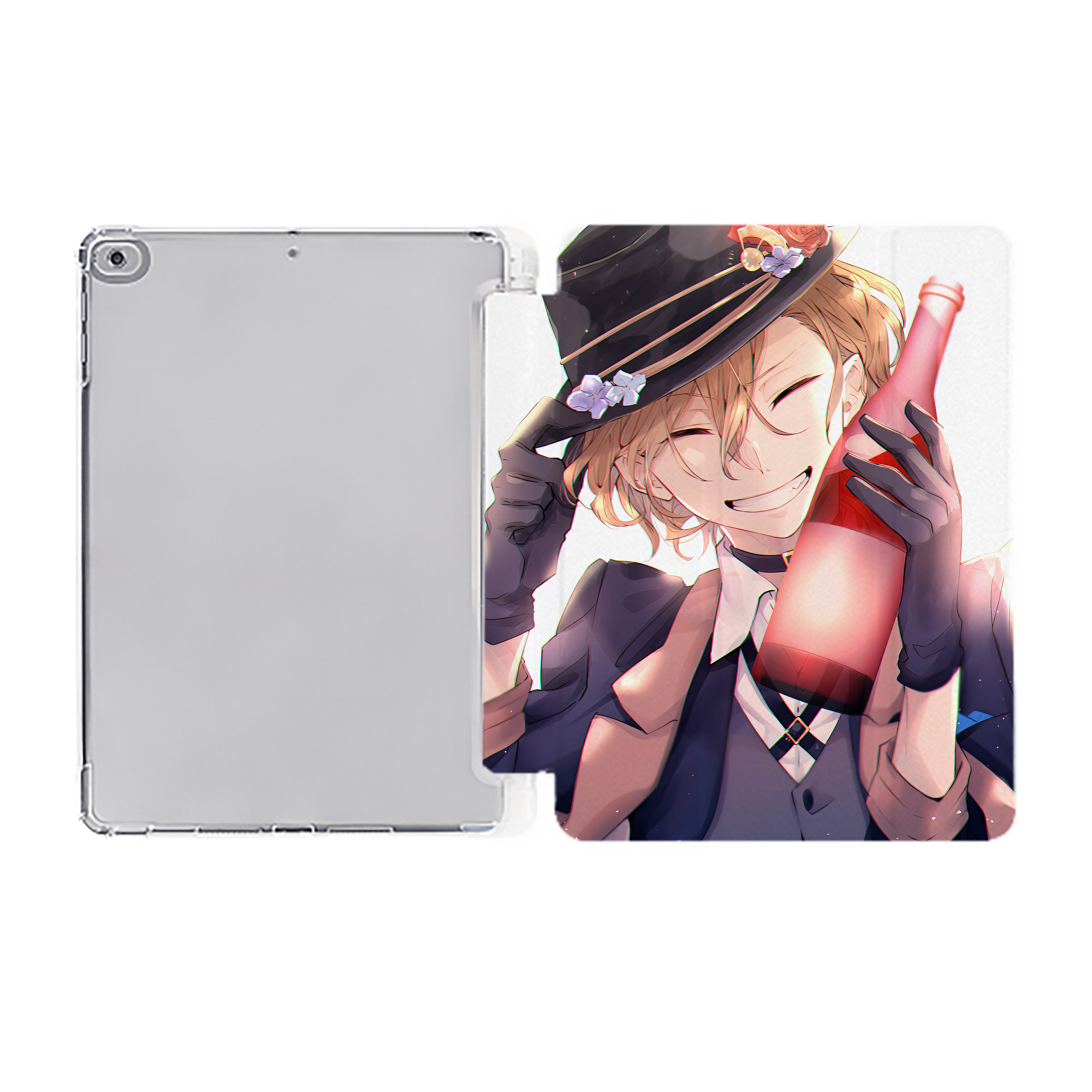 （画像用） 文豪ストレイドッグス Bungo Stray Dogs IPad ケース ペン収納付き 三つ折りスタンド PUレザー×シリコン 対応機種9.5/10.5/10.9インチ